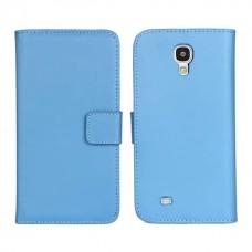 Samsung Galaxy S4 - Genuine Leather Flip Stand Protective Phone Cover Case Wallet - Blue